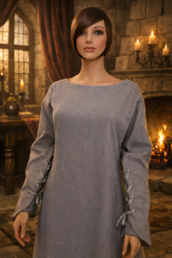 couture robe grise en lin bio