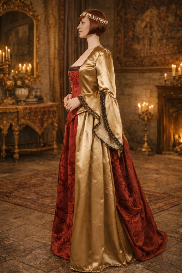 couture d'idées robe renaissance avec une traîne